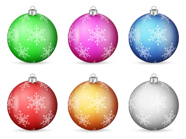Christmas Balls Set White Background Vector Illustration — Stock Vector