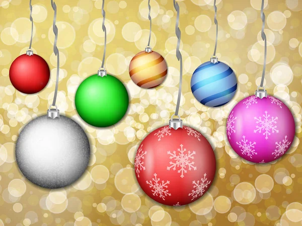 Boules Noël Sur Fond Déconcentré Illustration Vectorielle — Image vectorielle