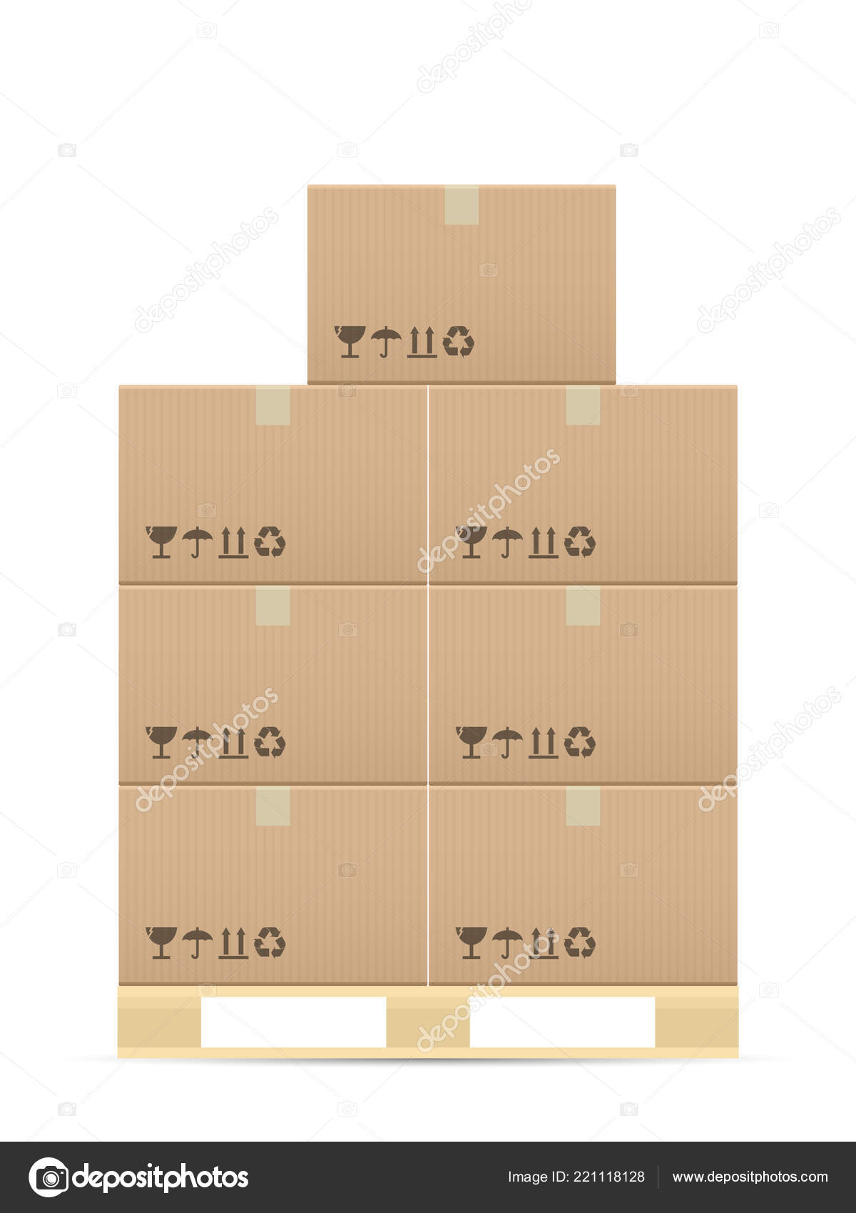 Pasteboard Boxes Wooded Pallet Vector Illustration Stock Vector Image