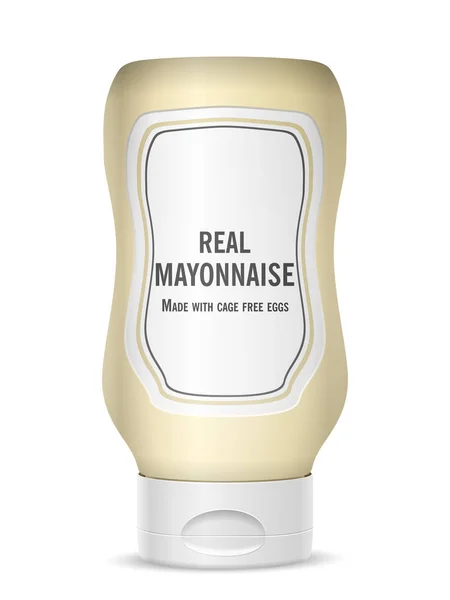 Botella Mayonesa Sobre Fondo Blanco Ilustración Vectorial — Archivo Imágenes Vectoriales
