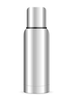 Beyaz bir arka plan üzerinde termos flask. Vektör çizim.