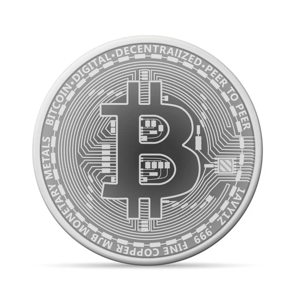 Bitcoin Moneta Białym Tle Ilustracja Wektorowa — Wektor stockowy