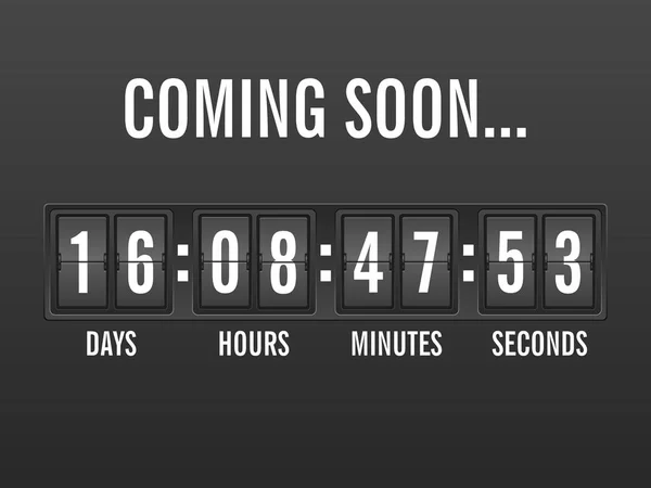 Flip Clock Countdown Coming Soon Background Ilustración Vectorial — Vector de stock