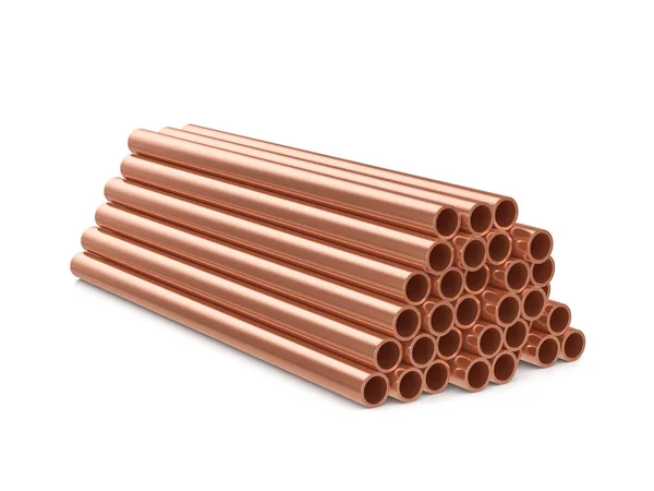 Copper Pipes White Background Illustration — Stock Photo, Image