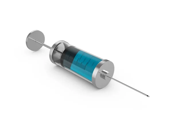 Syringe Een Witte Achtergrond Illustratie — Stockfoto