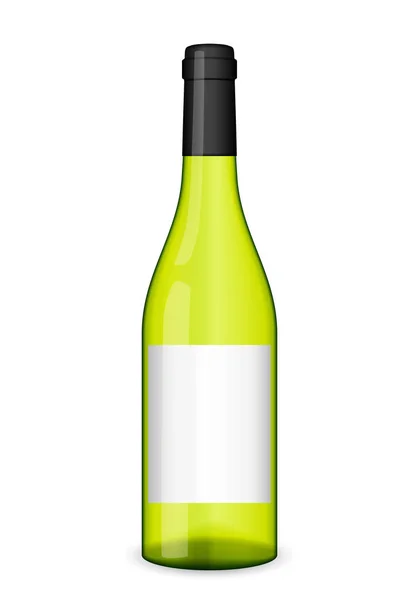 Botella Vino Sobre Fondo Blanco Ilustración Vectorial — Vector de stock