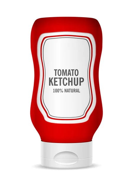 Botella Ketchup Sobre Fondo Blanco Ilustración Vectorial — Archivo Imágenes Vectoriales