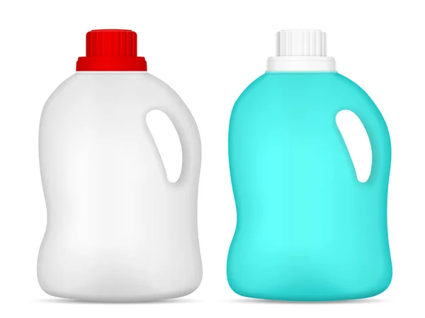 Detergent Bottle Set White Background — Stock Vector