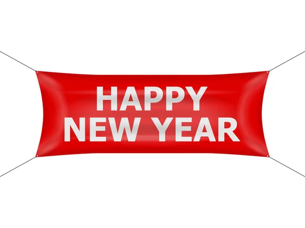 Banner Happy New Year White Background — Stock Vector