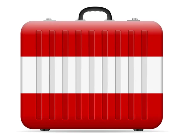 Autriche Drapeau Valise Voyage Sur Fond Blanc Illustration Vectorielle — Image vectorielle