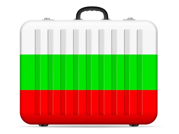 Vlajka Bulharska Cestovní Kufr Bílém Pozadí Vektorové Ilustrace — Stockový vektor