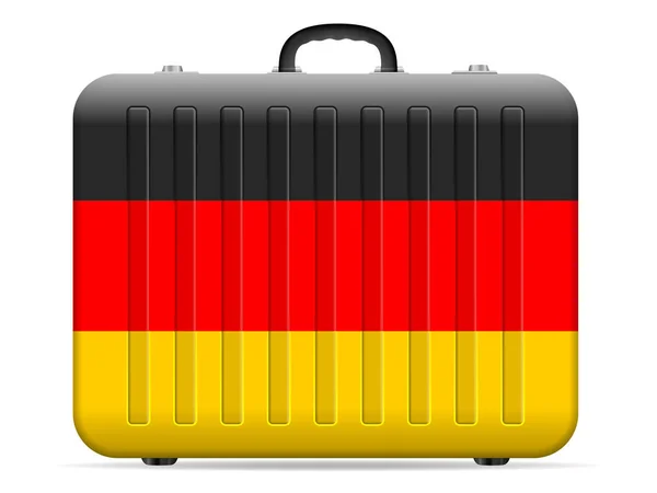 Germany Flag Travel Suitcase White Background Vector Illustration — Stock Vector