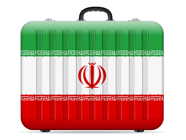 Iran Drapeau Valise Voyage Sur Fond Blanc Illustration Vectorielle — Image vectorielle