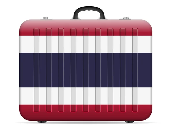 Thaïlande Drapeau Valise Voyage Sur Fond Blanc Illustration Vectorielle — Image vectorielle