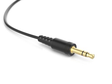 Beyaz bir arka plan üzerinde stereo jack. 3D çizim.