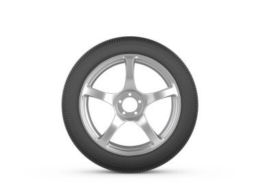 Beyaz bir arka plan üzerinde otomobil tekerlek lastiği. 3D çizim.