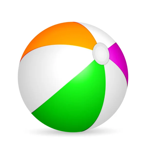 Beach Ball White Background Vector Illustration — Stock Vector
