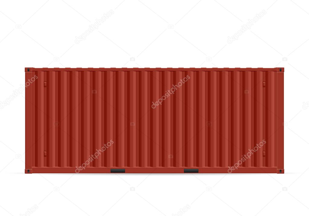 Cargo container on a white background. Vector illustration.