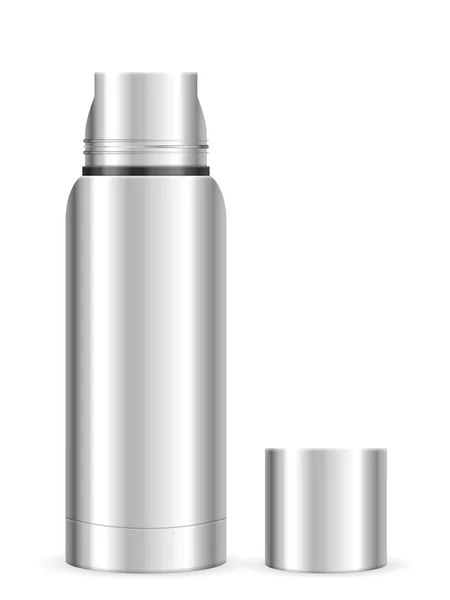 Beyaz Bir Arka Plan Üzerinde Termos Flask Vektör Çizim — Stok Vektör