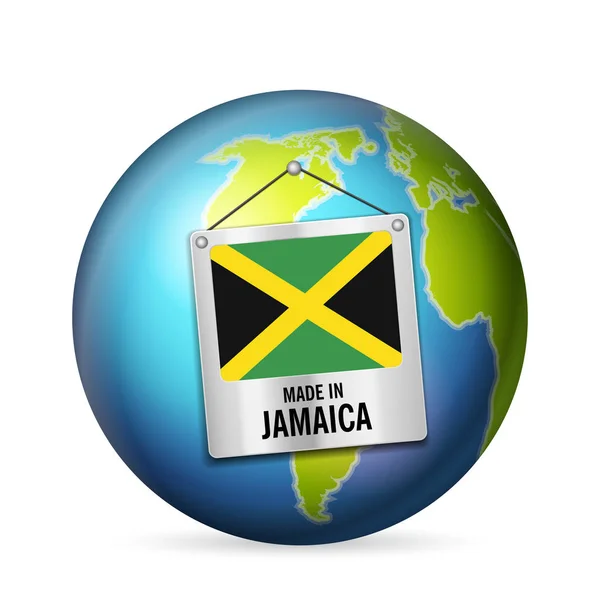 Σημάδι Που Έκανε Στην Τζαμάικα Λευκό Φόντο — Διανυσματικό Αρχείο