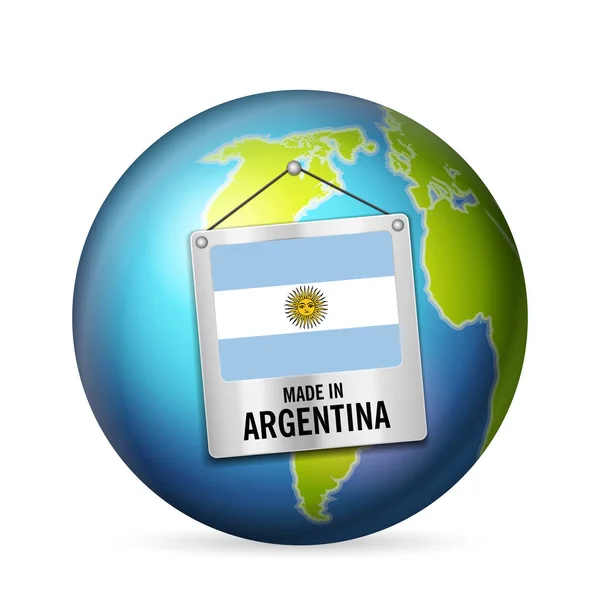 Znak Wykonany Argentynie Białym Tle — Wektor stockowy