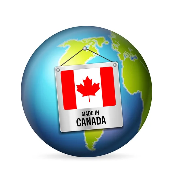 Beyaz Bir Arka Plan Üzerinde Kanada Yapılan Işareti — Stok Vektör