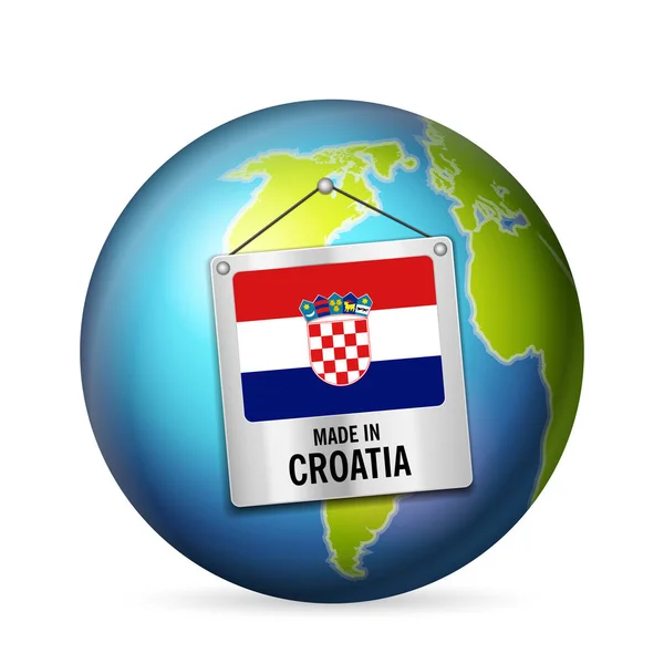 Sign Made Croatia White Background — Stock Vector