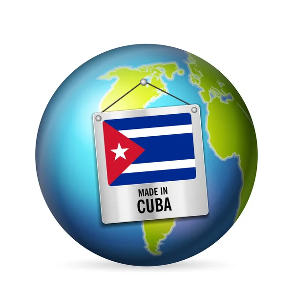 Teken Een Witte Achtergrond Maakte Cuba — Stockvector