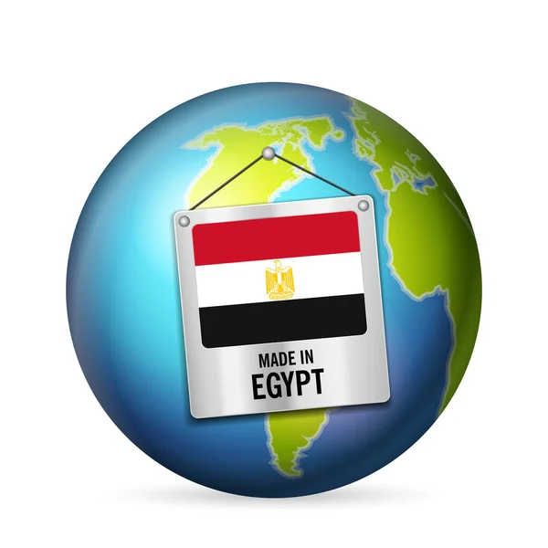 Sinal Feito Egito Fundo Branco — Vetor de Stock