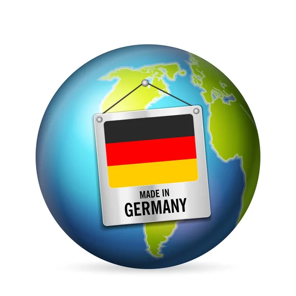 Sign Made Germany White Background — Stock Vector