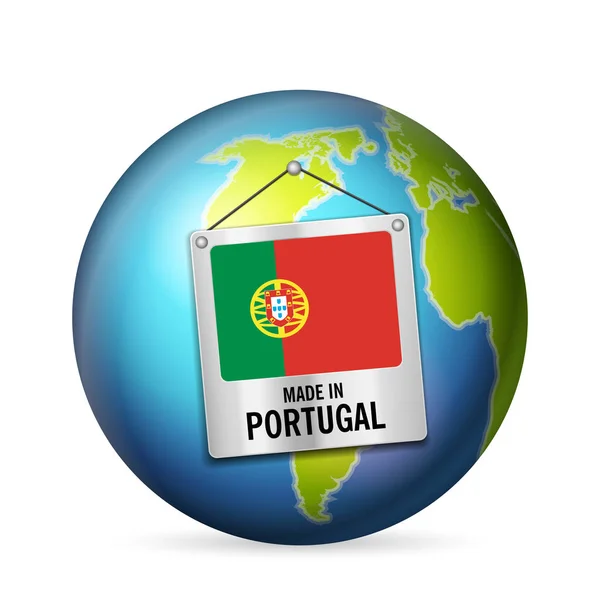 Σημάδι Που Έκανε Στην Πορτογαλία Λευκό Φόντο — Διανυσματικό Αρχείο