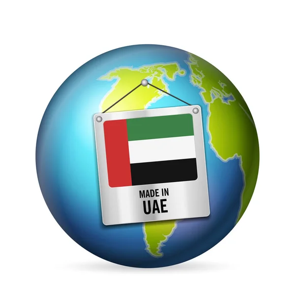 Sinal Feito Nos Emirados Árabes Unidos Fundo Branco — Vetor de Stock