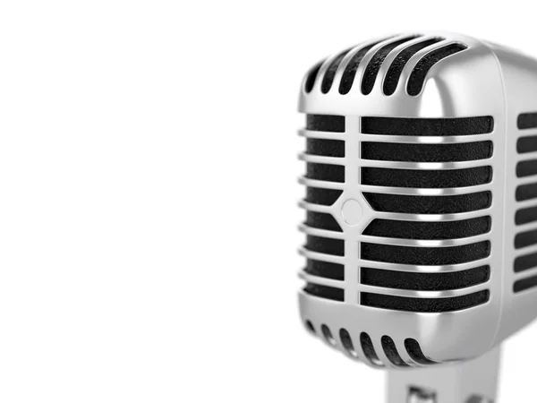 Retro Mikrofon Białym Tle Ilustracja — Zdjęcie stockowe