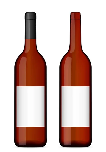 Wijnflessen Een Witte Achtergrond Vectorillustratie — Stockvector