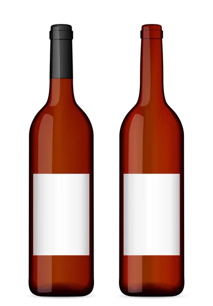 Garrafas Vinho Fundo Branco Ilustração Vetorial —  Vetores de Stock