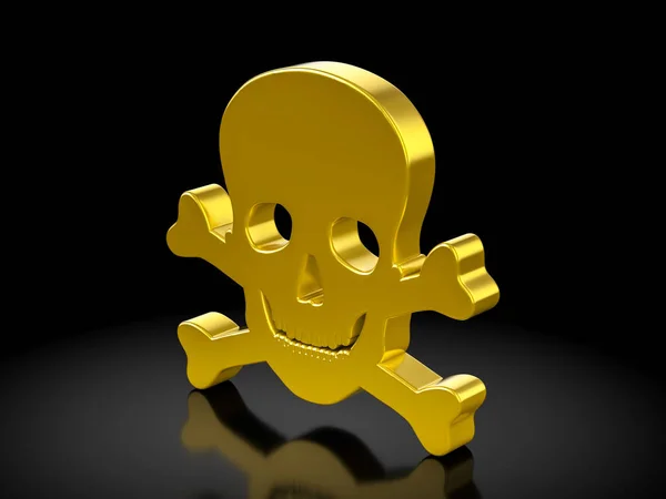 Símbolo del cráneo de oro — Foto de Stock