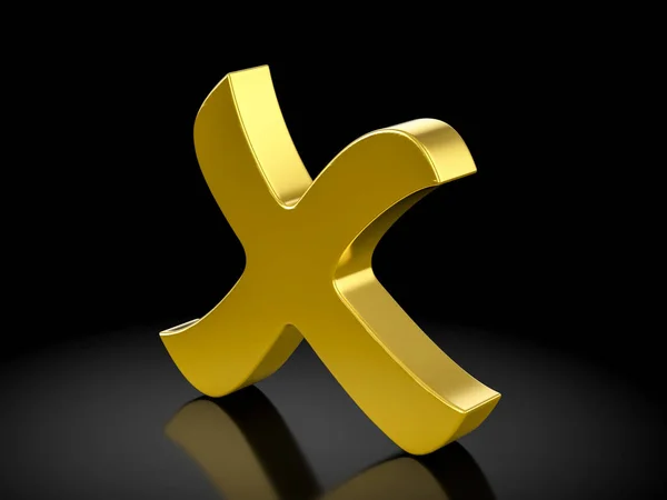 Gold Avbryt symbol — Stockfoto