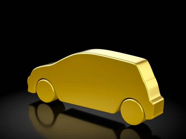 Symbol samochodu złota — Zdjęcie stockowe