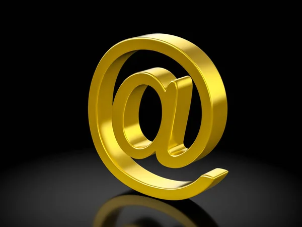 Símbolo de e-mail ouro — Fotografia de Stock