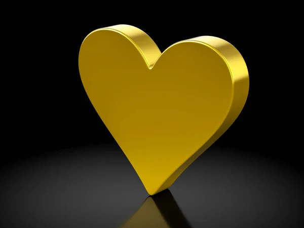 Símbolo coração de ouro — Fotografia de Stock