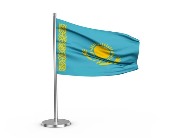 Mávání vlajkou Kazachstán — Stock fotografie