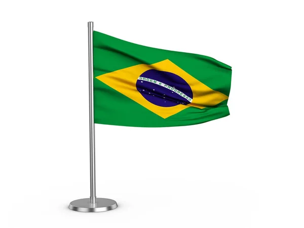 Bandeira Flapping Brasil — Fotografia de Stock