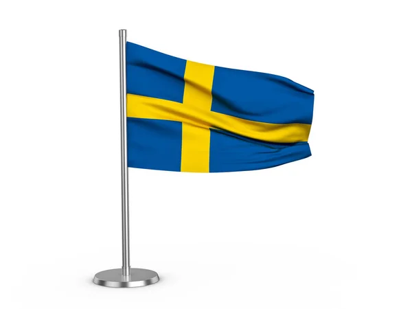Bandeira Flapping Suécia — Fotografia de Stock