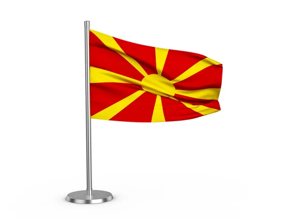 Bandeira Flapping Macedónia do Norte — Fotografia de Stock