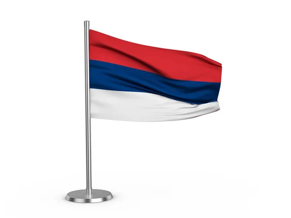 羽ばたき旗セルビア — ストック写真