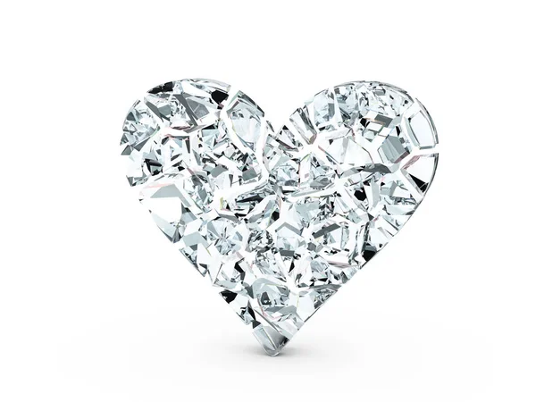 Corazón de cristal roto símbolo — Foto de Stock