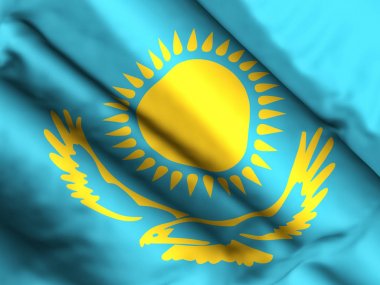 Kazakistan bayrak arka plan 3d illüstrasyon