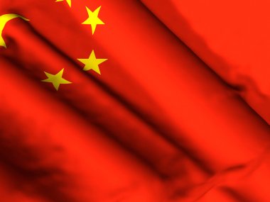 Çin bayrağı arka plan 3d illüstrasyon