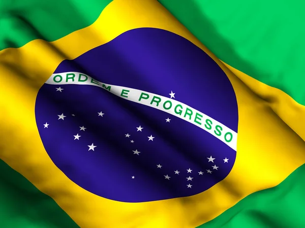 Brazilië vlag achtergrond 3D illustratie — Stockfoto