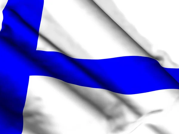 フィンランド国旗背景3Dイラスト — ストック写真